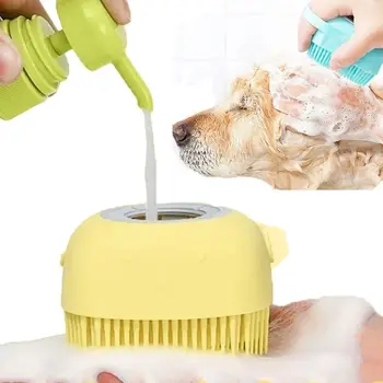 Dog Grooming Casa De Banho Banho Escova De Massagem Luvas Macias De Silicone De Segurança Pente Com Shampoo Caixa De Acessórios Para Animais De Gatos Duche Ferramenta