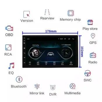 Duplo Estéreo de som do Carro de controle Remoto com Tela de Motor-Rádio do Carro da Tela de Ajuste de Vídeo do Carro