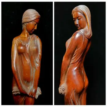 escultura em madeira Casa de Artes de Artesanato de madeira decorativos, decoração de mulheres bonitas estátuas