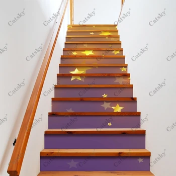 Estrela 1 Escada Chão Adesivos Impermeável Removível, Auto-Adesivo Diy Escada Decalques Murais, Decoração de Casa de 13pcs/Set