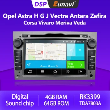 Eunavi 2 Din do Android 4G 10 Rádio do Carro DVD GPS Multimídia Para Opel Astra H G J Vectra Antara Zafira Corsa Vivaro Meriva Veda USB