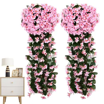 Flores Artificiais Decorativos Artificiais Violetas Artificial Videira Estética Vegetação Para A Parede Da Porta Muro Do Jardim Varanda De Casamento