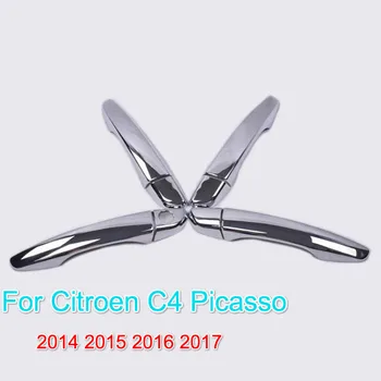 FUNDUOO Para Citroen C4 Picasso, Grand C4 Picasso 2014-2019 Novo Carro do Cromo Capa maçaneta da Porta da Guarnição Adesivo Frete Grátis