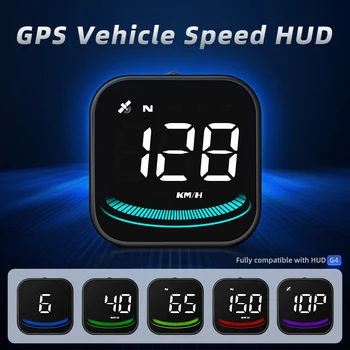 G4 Head-Up Display GPS Velocímetro LED Auto Velocímetro Digital Inteligente Alarme 6-cor Ajustável HUD Eletrônica do Carro para Todos os Carro