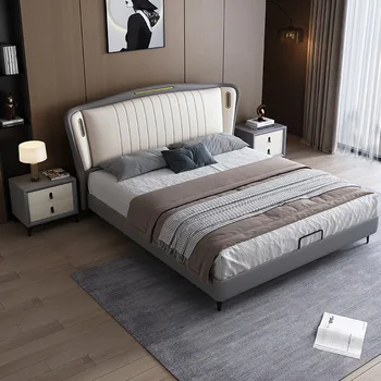 Geração da contratada, capa de silicone pele soft cama, 1.5 metros, 1.8 metros grande cama, de quarto, de madeira maciça cama de pressão de ar
