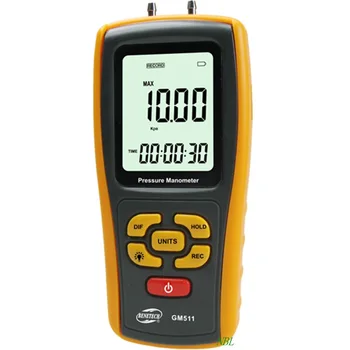 GM511 digital de precisão 0Kpa manômetro de pressão diferencial, portátil micro medidor de pressão com compensação de temperatura