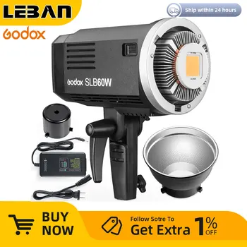 Godox 5600K SLB60W 60W Branco Câmera Filmadora Estúdio ao ar Livre Portátil do DIODO emissor de Luz Usando a Bateria de Lítio (Bowens de Montagem)
