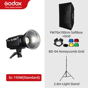 Godox SL-150W 150WS 5600K Versão Branca LCD Painel de LED Luz de Vídeo Bowens de Montagem Contínua Saída de Luz de Estúdio