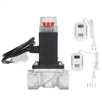 Gás Controlador de Válvula Automática de Corte de Válvula Solenóide de Sensor de Vazamento de Alarme AC 90‑240V Elétrico Magnético Válvula
