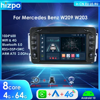 Hizpo 2 Din Rádio do Carro Carplay Android Para a Mercedes-Benz CLK W209 W168 W203 Viano Vito W463 Multimédia Player Estéreo GPS Navi BT