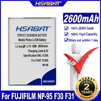 HSABAT NP-95 NP 95 NP95 2600mAh Bateria do Li-íon para FUJIFILM NP-95 F30 F31 F30fd F31fd 3D W1 X100T X100S X100 X-S1 3DW1