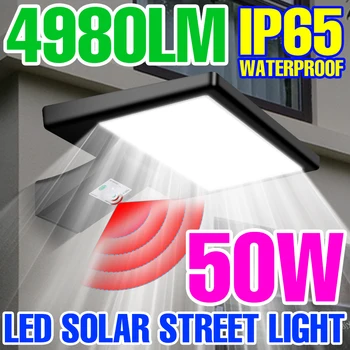 IP65 Impermeável do DIODO emissor de luz Solar, Luzes ao ar livre Lâmpada de Rua Sensor de Movimento de PIR Floodlight a Decoração do Jardim da luz Solar Powered Lâmpada de Parede