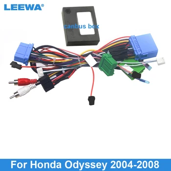 LEEWA Carro Áudio Estéreo 16PIN Android Cabo de Alimentação do Adaptador Com Canbus Caixa Para Honda Odyssey 04-08 Fiação