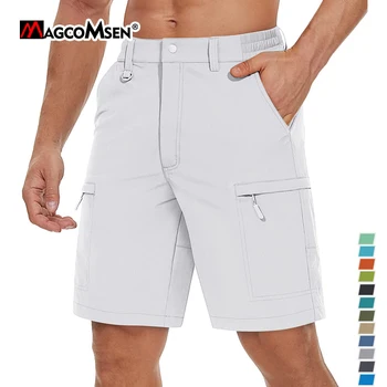 MAGCOMSEN Verão Shorts masculinos 5 Bolsos Casual Calças Curtas Impermeável Caminhadas Camping Shorts
