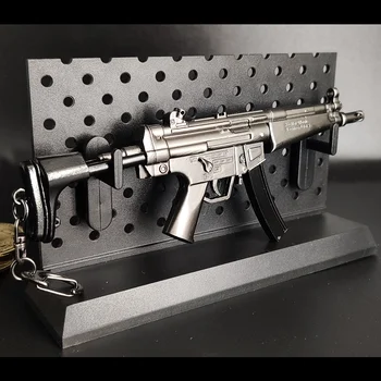 Metal gun modelo MP5 M4A1 M27 chaveiro Com O Mesmo Periférico Pingente de Disparo Modo de Jogo de Acessórios para Casa Destacável Rack Arma