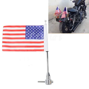Moto bagageiro Vertical do mastro da Bandeira Americana Para Touring da Harley Road King Glide&FLHT