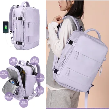 Mulheres Backpack do Laptop de 15,6 polegadas Adolescente de carregamento USB Mochila escolar Independente de Sapato, bolsa de viagem Mochila Mochila exterior