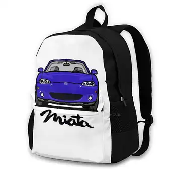 Mx5 Miata Nb -Nota 2 Azul Mochila Para O Aluno Da Escola Portátil Bolsa De Viagem Mx5 Miata Jdm Roadster Mx5 Miata (A) Mazda Mx5 Mazda Miata