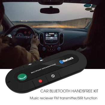 Mãos-livres Bluetooth Car Kit Bluetooth sem Fio, Telefone de alto-Falante Leitor de Música MP3 a Viseira de Sol do Clipe de viva-Voz com Carregador de Carro