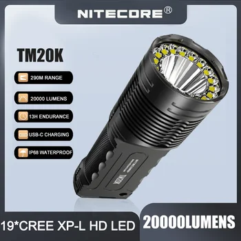 NITECORE TM20K Poderoso de Auto-Defesa Lanterna 20000Lumens 19 x Lanterna de LED Recarregável USB Tático Lanterna Built-In Bateria