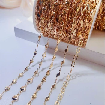 Novo Banhado a Ouro Coração de Correntes Para DIY Cintura Bracelete Chain Necklace Tornozelos do Vestuário confecção de bijuteria Acessórios de Material