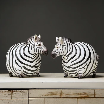 Novo Criativo Zebra Estátua Zebra Casa de Decoração de Sala de estar Zebra Escultura Vinho Armário de TV Ornamento Artesanato Resumo Animal Figurine