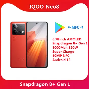 Novo Original VIVO IQOO Neo 8 5G de Telefone Celular 6.78 polegadas AMOLED Snapdragon 8+ Gen 1 5000Mah 120W Super Charge 50MP NFC Android 13