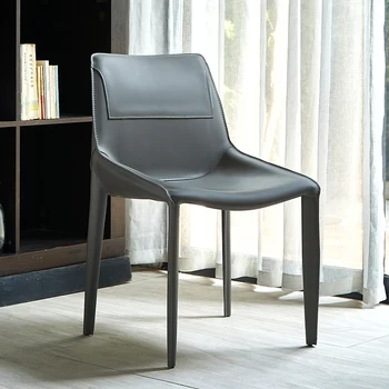 O Nordic Light Luxo Sela De Couro Balcão De Fezes Para A Casa Moderna E Minimalista Café Da Cadeira Do Designer Italiano High-End Cadeira De Jantar