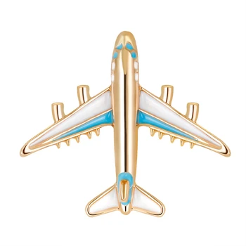 OneckOha Ouro Cor De Plano De Broches Liga De Zinco Azul Avião Vermelho Pin Quente Venda De Jóias Broche Pin