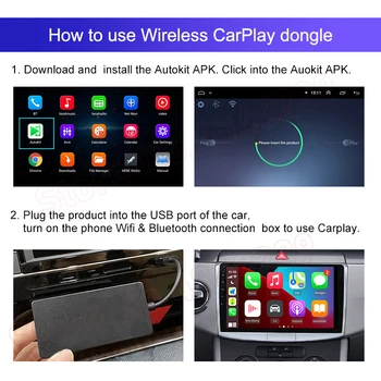 Para a BMW-Benz, Audi, Toyota, Volkswagen, Ford, Honda sem Fio CarPlay Interface do Android Descodificador de Vídeo Adaptador USB Dongle