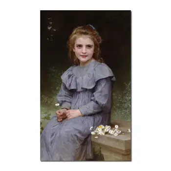 Pintura a óleo retrato Margaridas William Adolphe Bouguereau, pintados à Mão, de Alta qualidade