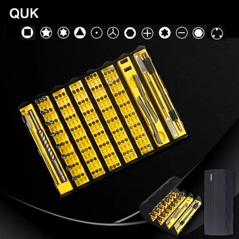 QUK 128 Em 1 chave de Fenda da Precisão do Conjunto de 120 CR-V Parafuso de Bits Combinacional Doméstico Reparação do Telefone Móvel do Computador de Mão Kits de ferramentas