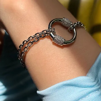 simples círculo de cristal do bracelete chain da jóia para a mulher