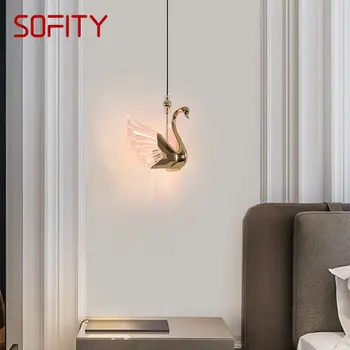 SOFITY Nordic Swan Pingente de dispositivos Elétricos de Luzes Moderno, Criativo LED Lâmpada Candelabro para a Casa de estar Sala de Jantar Decoração