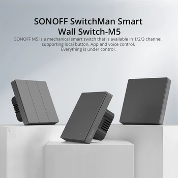 SONOFF M5 80/ 86/ 120 Tipo Smart Parede de Botão de pressão SwitchSwitchMan Interruptor de Parede eWelink de Controle de Aplicativo Para o Alexa Inicial do Google ao Siri