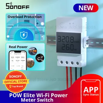 SONOFF POW Elite Inteligente Medidor de Potência Interruptor 16A /20A wi-Fi Smart Home Alternar Ecrã LCD Funciona com Alexa Inicial do Google App eWeLink