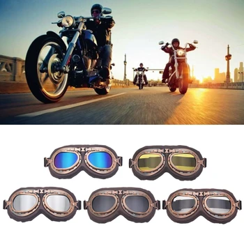Super Tenacidade Motocicleta ATV Óculos de proteção Máscara de Lente Exterior Cavalo Retrô de Capacete Óculos Vintage Fora-de-Estrada Óculos 91AE