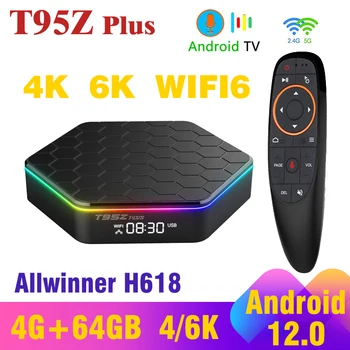 T95Z PLUS Android 12.0 Novo 2022 Smart TV CAIXA de Allwinner H618 4G 32GB 64G 6K 4K 3D BT 5G Dupla WIFI6 Media Player Set-top box