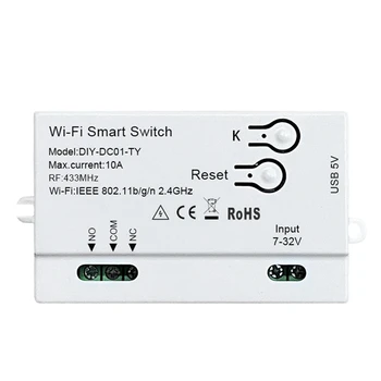 Tuya wi-Fi Smart Switch DIY Timer 1CH 7-32V USB 5V 2,4 G wi-Fi Smartlife Automação residencial Módulo Alexa Inicial do Google IFTT