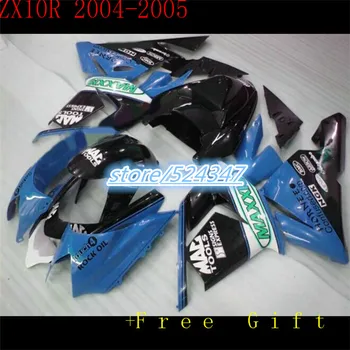 Venda quente carenagens para a Kawasaki Ninja ZX10R 2004 2005 fosco preto azul ZX-10R 04 05 kit de carenagem