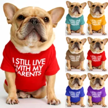 Verão Cão de Roupas Pet T-shirt Bonito Pequeno Médio Grande Planície Impresso Colete de roupas Para Cachorro Gato Bulldog francês