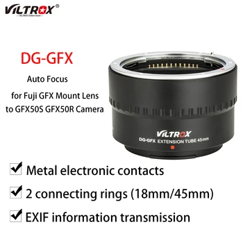 Viltrox DG-GFX 45MM Lente de Foco Automático de Tubo de Extensão Macro Lente Anel Adaptador para Fuji GFX 50 50R GFX G de Montagem de Câmera de Médio Formato