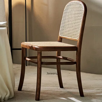 Vime Cadeiras de Jantar para a Cozinha de Madeira maciça Cadeira de Jantar de Arte Medieval, Encosto Simples, Estável ao ar livre do Encosto da Cadeira Cadeira de Maquiagem