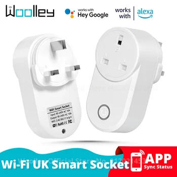 Woolley Smart wi-Fi Plug reino UNIDO, o Controle sem Fio de Saída de Voz Função de Temporização para a Casa Inteligente de Controle Remoto do Módulo Sem Hub Necessário